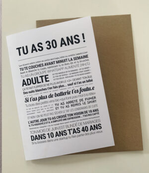 TU AS 30 ANS ! (carte)