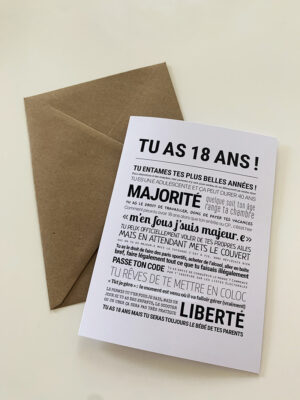 TU AS 18 ANS ! (carte)
