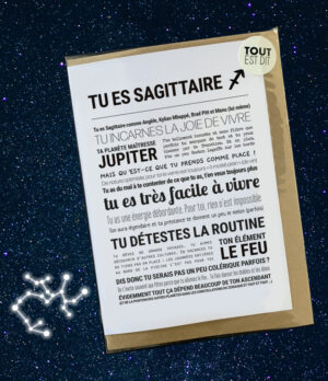 carte - TU ES SAGITTAIRE