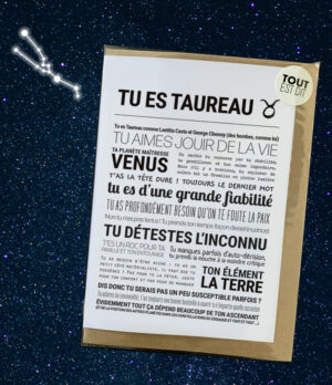 carte - TU ES TAUREAU