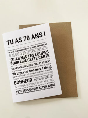 TU AS 70 ANS ! (carte)