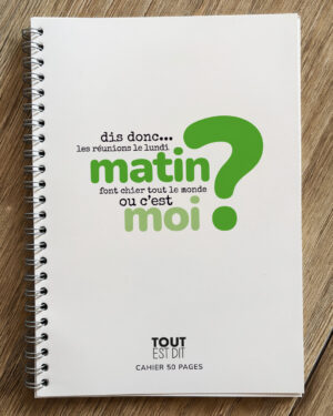 Cahier - RÉUNION LUNDI MATIN