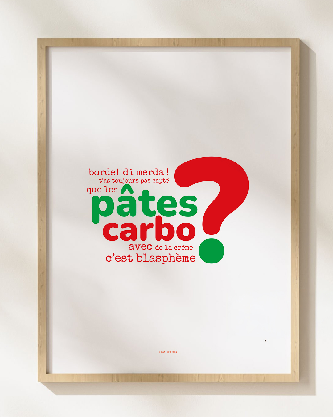 Affiche "?" - PÂTES CARBO